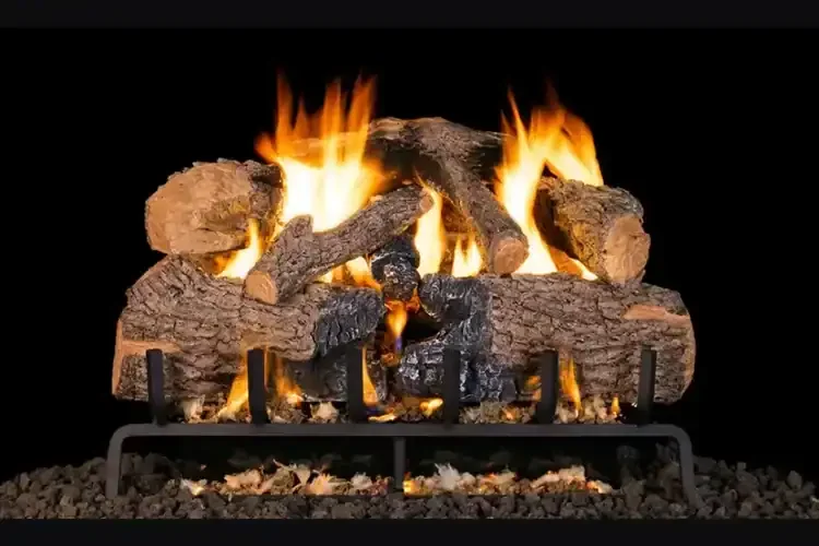 Real Fyre Charred Angel Oak 30" Outdoor Vented Gas Log Set with Burner