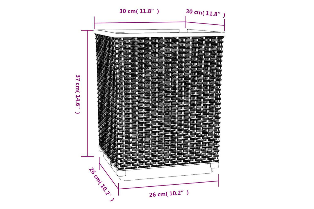 Planters 4 pcs 30x30x37 cm Polypropylene Decorative Inlays in Blue Grey Specifications