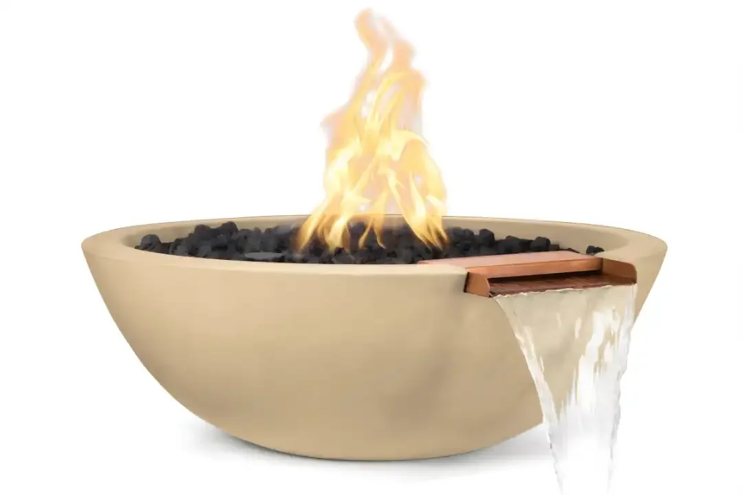 27" Sedona Fire & Water Bowl GFRC Concrete - Vanilla