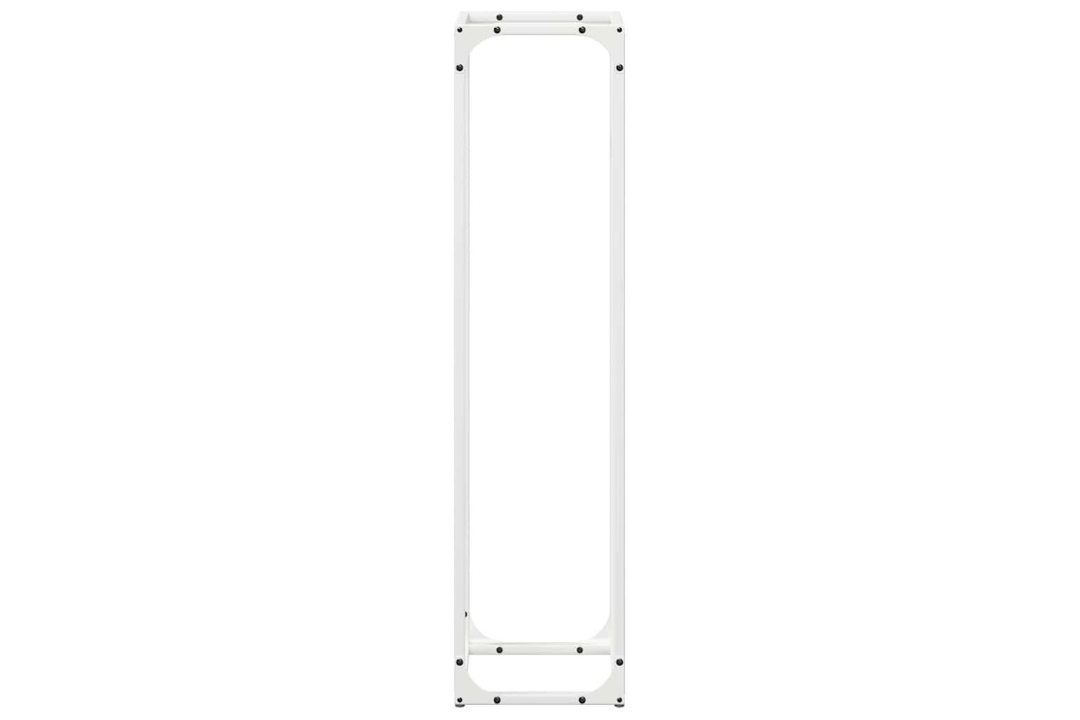Space-Saving Firewood Rack 25 x 25 x 100 cm in White Made of Cold-Rolled Steel