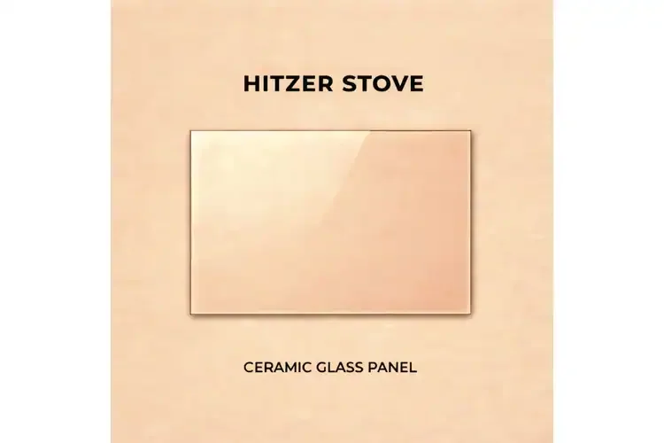 Hitzer 50-93 Gravity Fed Hopper Ceramic Glass Panel – 17 7/16" x 9"