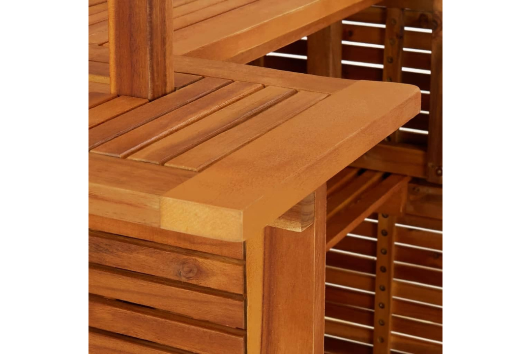 3-Piece Solid Acacia Wood Garden Bar Set with Rooftop and Bar Stools with Oil-Treated Surface