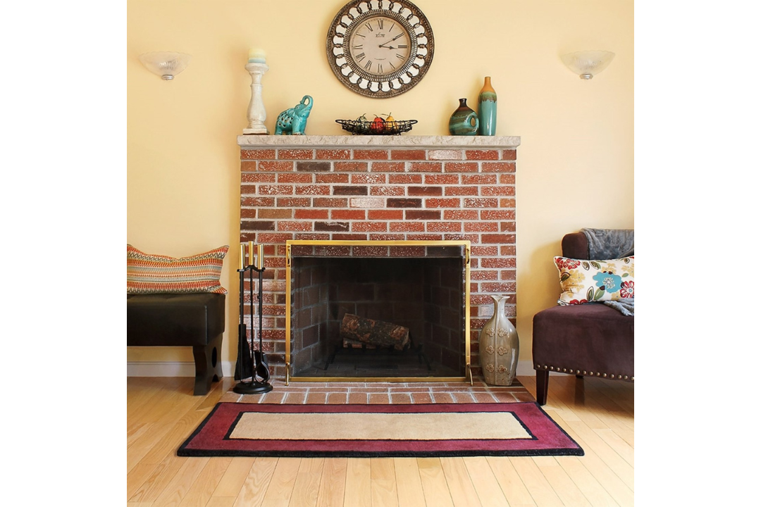 Montreal Fireplace Screens – Polished Brass