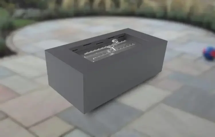 HPC Tejas Silver Vein Rectangular Fire Pit Enclosure Electronic Ignition Series