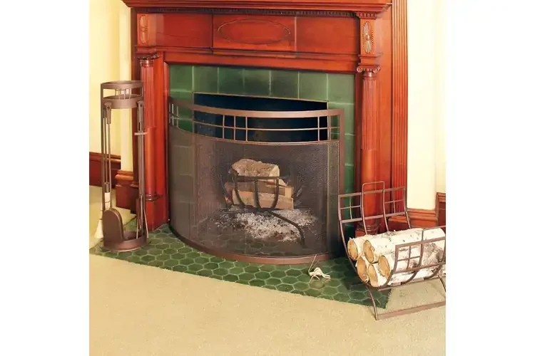 Arts & Craft Log Holder Folding Wrought Iron Rack Indoors or Outdoors