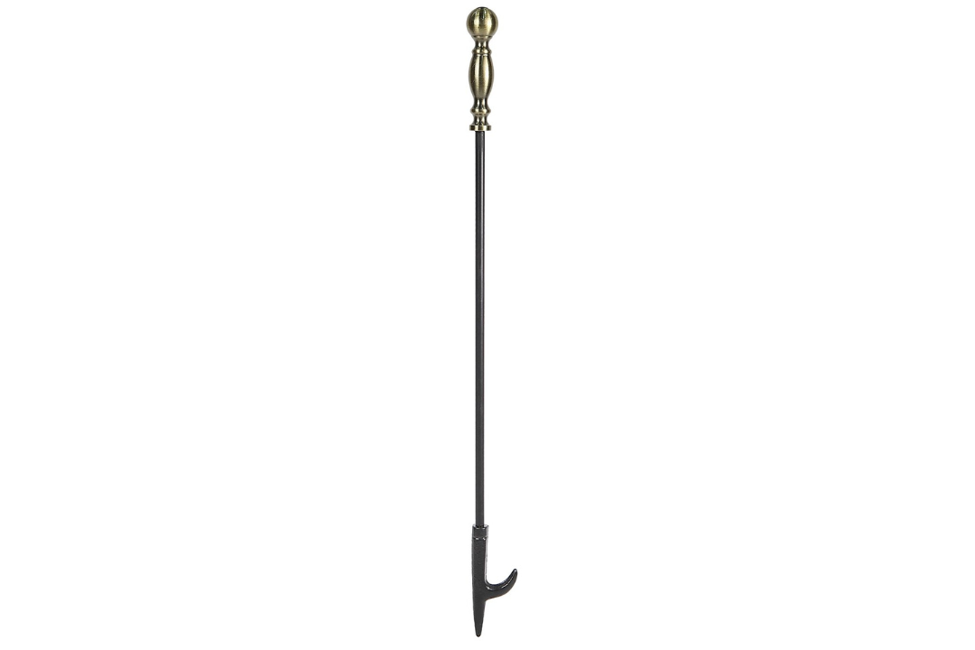 Sutton Fireplace Tool Set Poker in Antique Brass and Black Powder Coated Finish