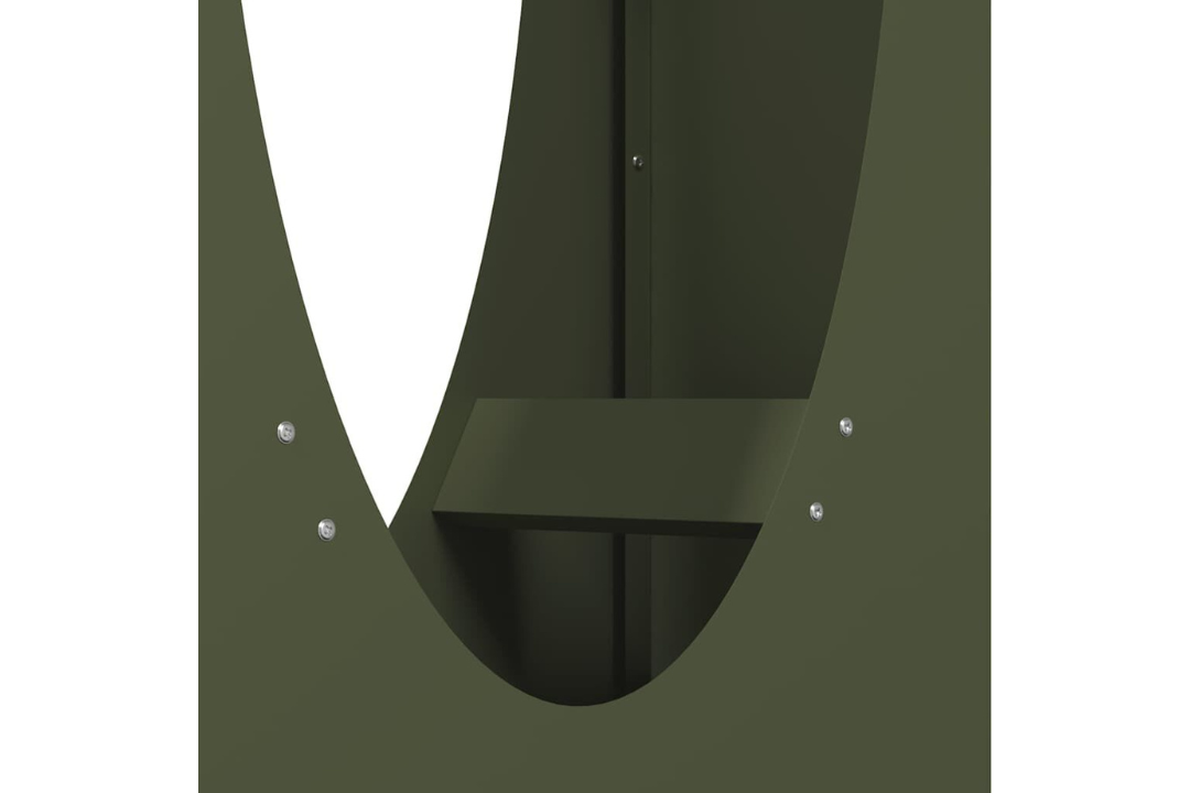 Modern Firewood Rack 50 x 23 x 100 cm in Olive Green Made of Cold-Rolled Steel