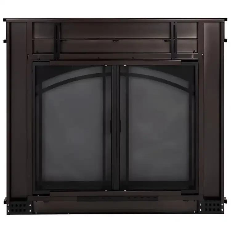 Farnsworth Fireplace Glass Door InstalledFarnsworth Fireplace Glass Door Installed