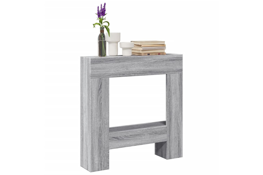 Fireplace Surround 81 x 18 x 82 cm in Gray Sonoma Made of Engineered Wood Mantel Frame