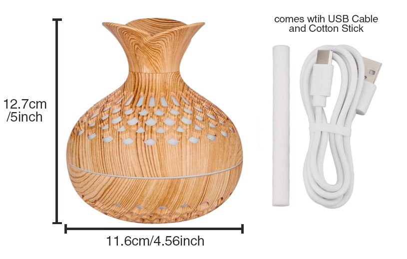Wooden Flower-Shaped Ultrasonic Humidifier Specification