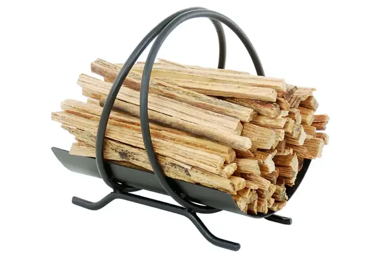 Elegant Colonial Fatwood Caddy – Wrought Iron Basket with 4 lbs. of Fatwood