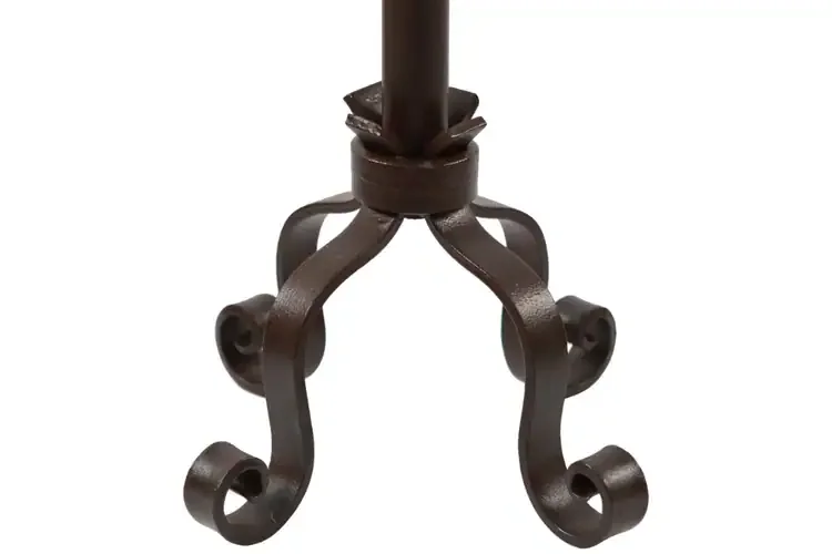 Maple Leaf Fireplace Tool Set – 35” Wrought Iron Tools with Decorative Stand Details in Roman Bronze