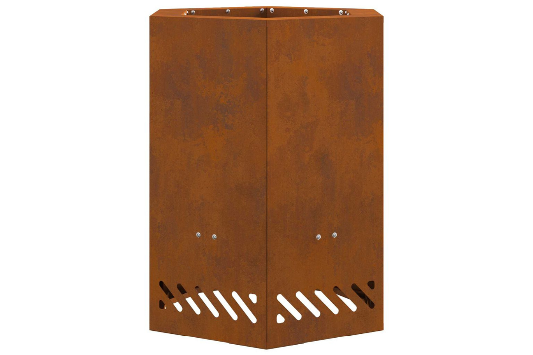 Smokeless Fire Pit Hexagonal 38 x 38 x 51 cm in Rusty Brown