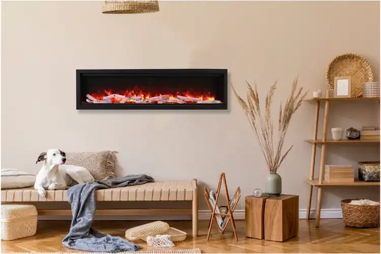 Amantii Symmetry Bespoke Electric Fireplace with 12 pcs Birch Logs