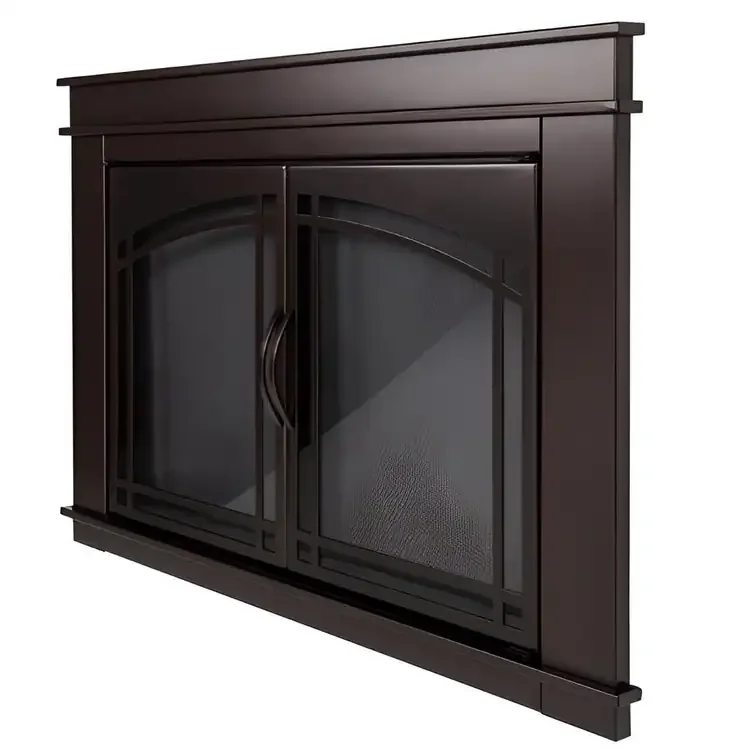 Farnsworth Fireplace Glass Door Side View
