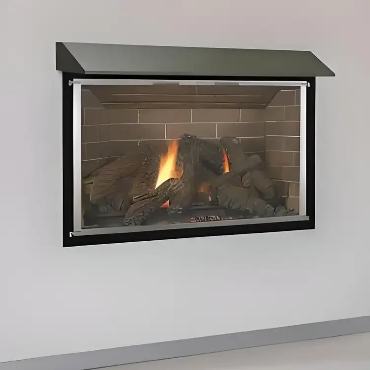 4-1/2" Deep Fireplace Hood in Flat Black Powder Coat Finish