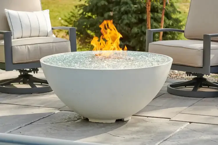 Cove Edge White 42" Round Gas Fire Pit Bowl