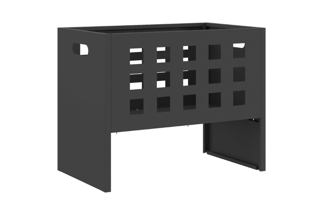 Compact Fire Pit Rectangular 50 x 30 x 40 cm in Black Cold-Rolled Steel