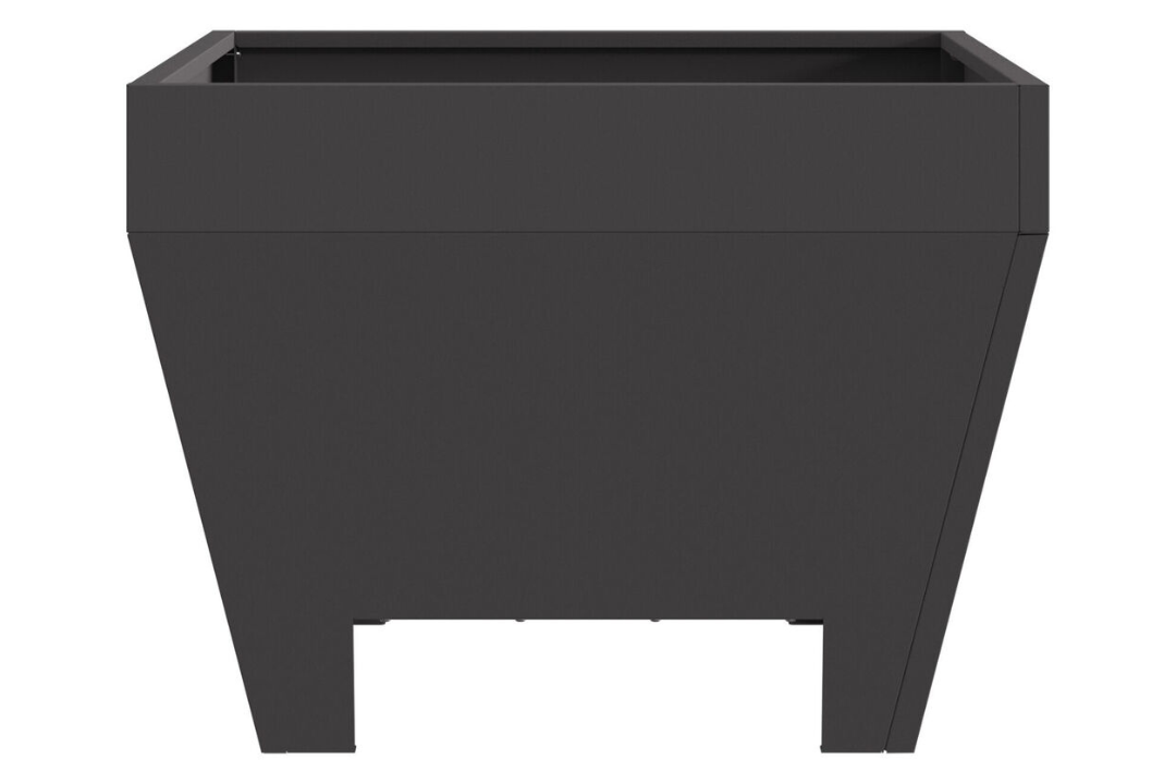 Square Fire Pit 50 x 50 x 38 cm in Matte Black Cold-Rolled Steel