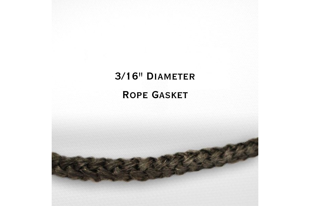 3/16" Black Fiberglass Rope Gasket | 5 ft and 7 ft