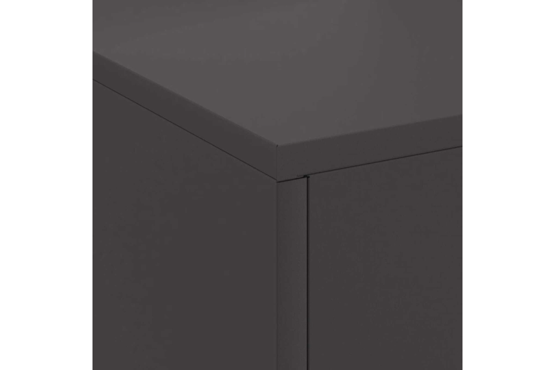 Minimalist Fire Pit with Chimney 80 x 50 x 96 cm in Black Cold-Rolled Steel