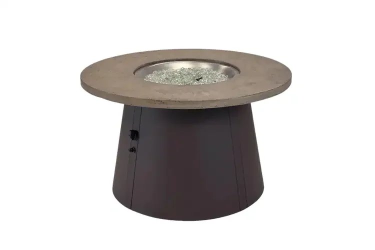 Cirvalo Round Gas Fire Pit Table in Fossil Brown