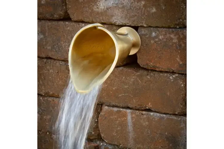 Brass Flower Spout – Calla Lily Style | Outdoor Garden Wall Water Feature