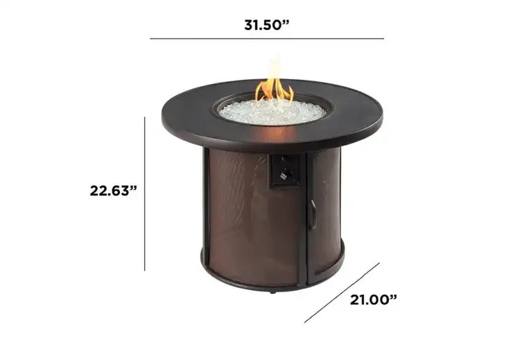 Stonefire Round Gas Fire Pit Table Dimension