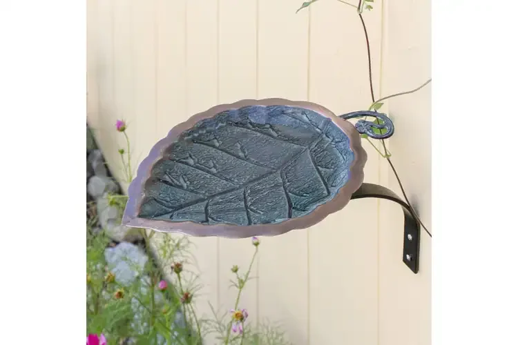 Aspen Leaf Birdbath & Wall Mount Bracket