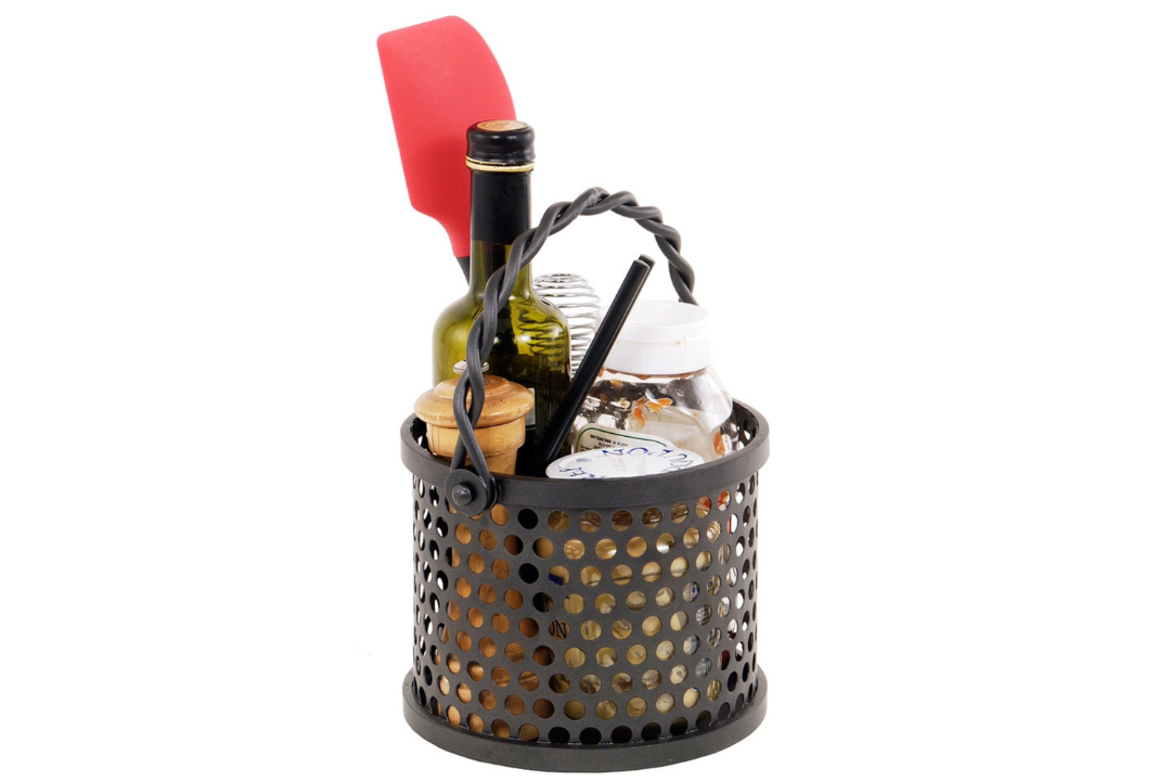 Twisted Rope Fatwood Caddy with 4 lbs. Natural Fire Starters with Graphite Powder Coated Finish