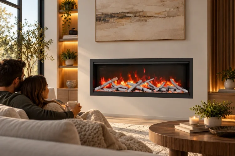 Cozy Family Evening by the Fireplace