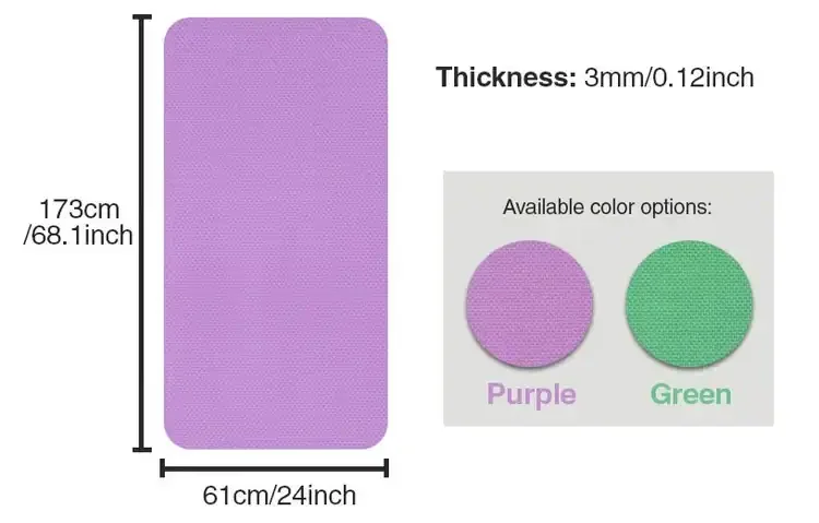 Non-Slip EVA Yoga Mat with Strap - Mat Size