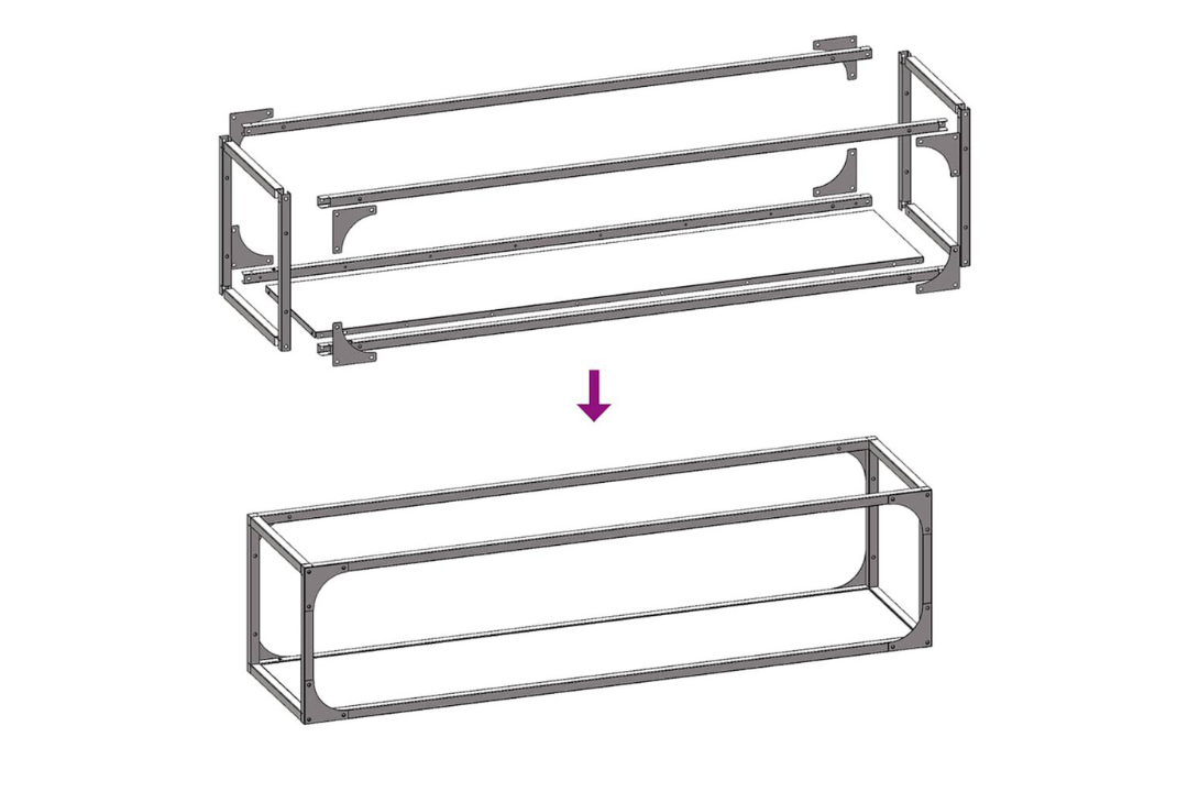 Firewood Rack 25 x 25 x 100 cm in Black Made of Cold-Rolled Steel Easy Assembly