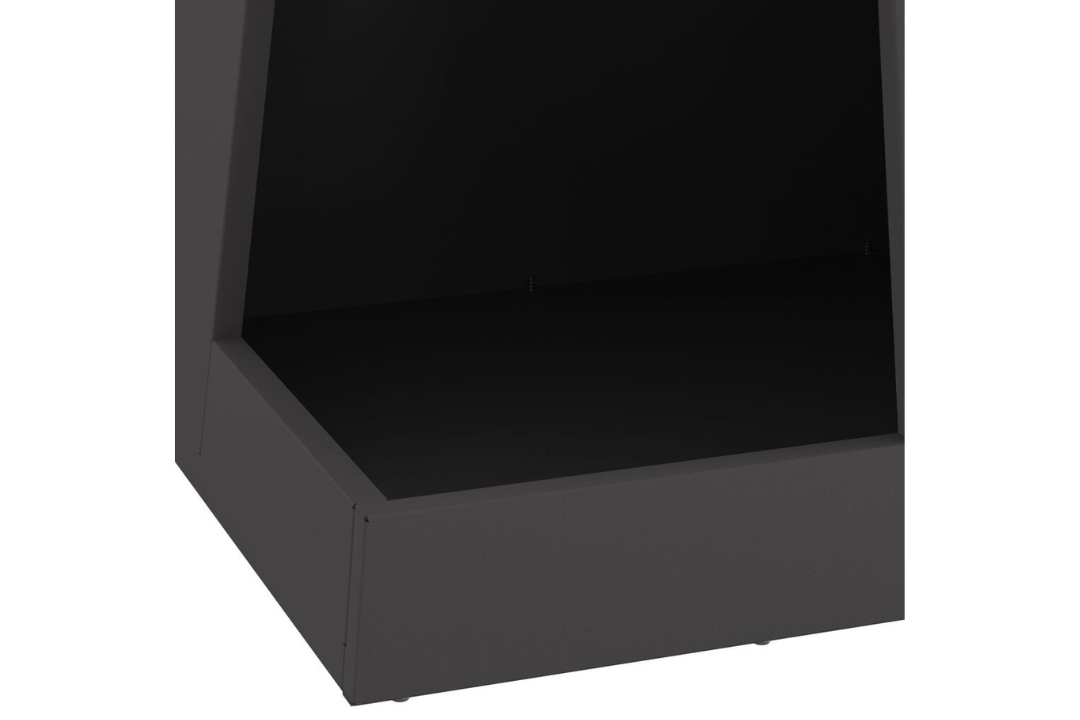 Sleek Fire Pit with Log Storage 35 x 35 x 100 cm in Black Cold-Rolled Steel
