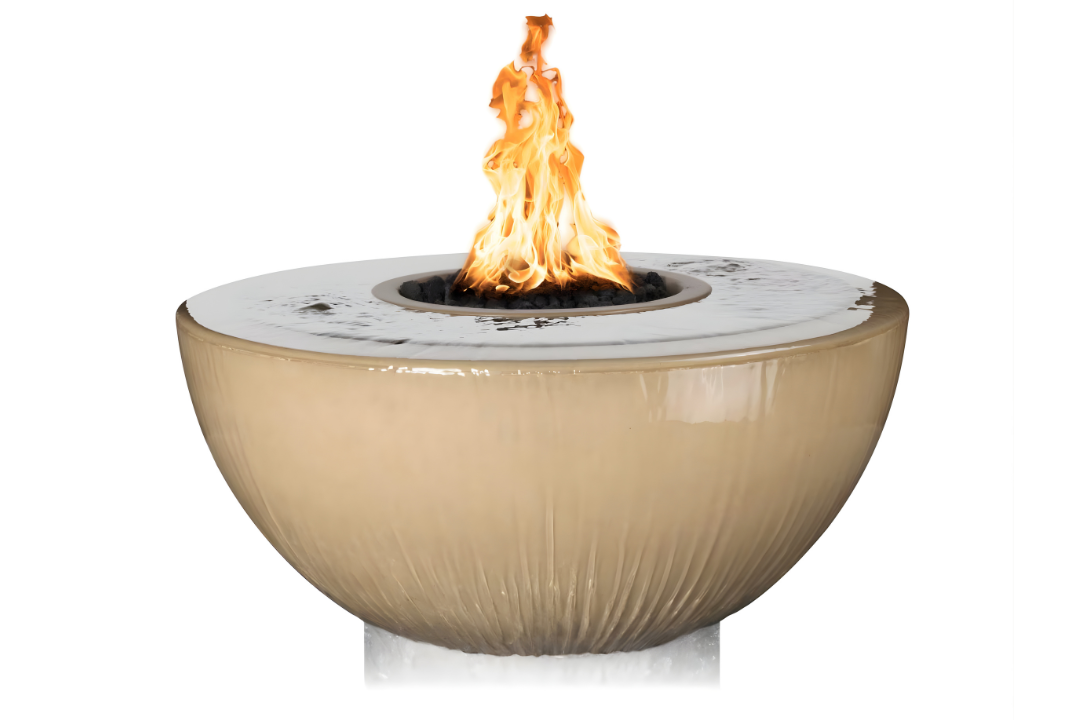 The Outdoor Plus 38" Sedona 360° Spill Fire & Water Bowl - Brown