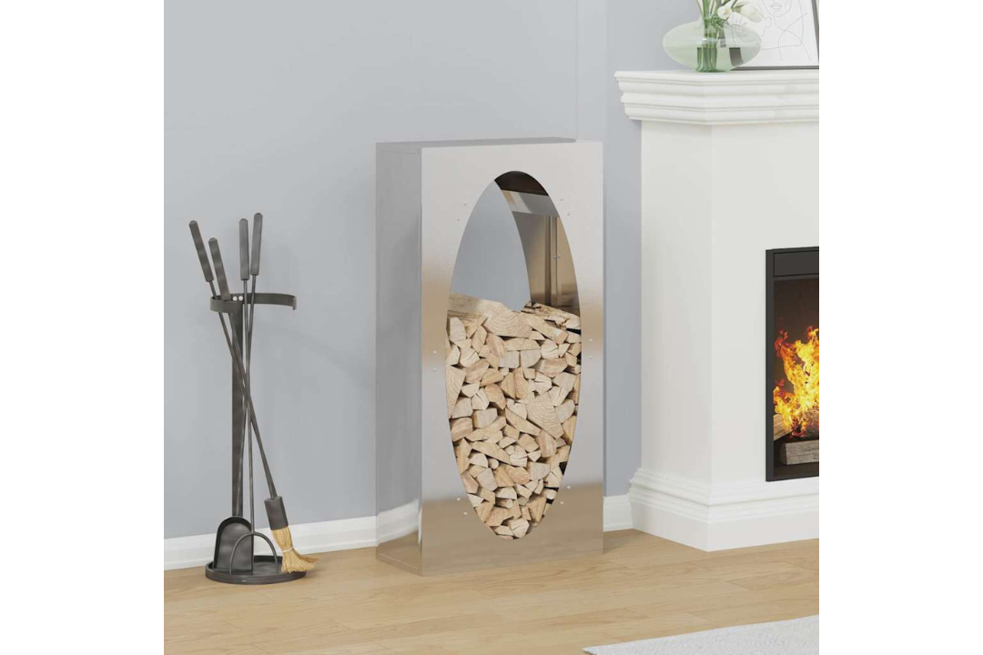 High-Quality Firewood Rack 50 x 23 x 100 cm in Stainless Steel
