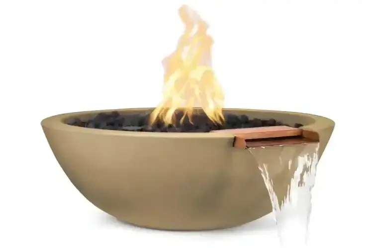 27" Sedona Fire & Water Bowl GFRC Concrete - Brown