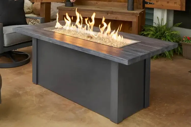 Havenwood Linear 62" Graphite Grey Base Carbon Grey Top Gas Fire Pit Table