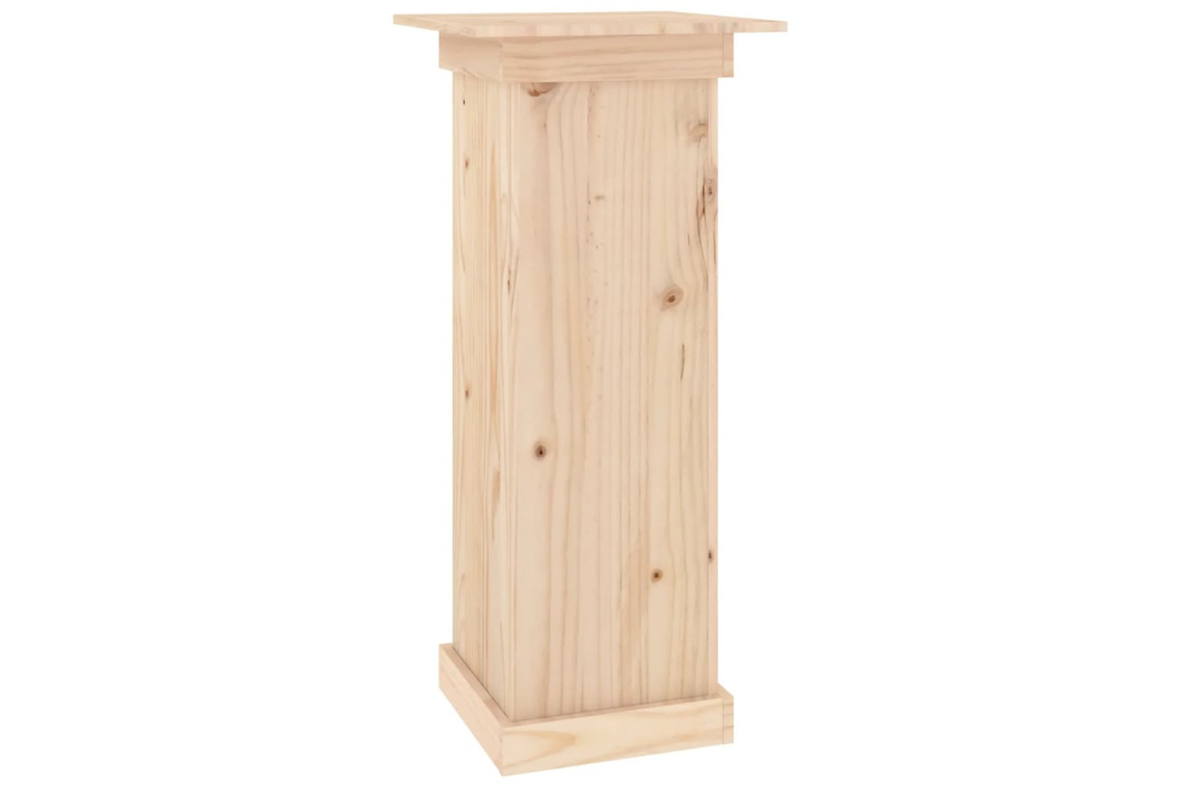 Flower Stand Wood Solid Pine with Decorative Inlays in 40x40x90 cm