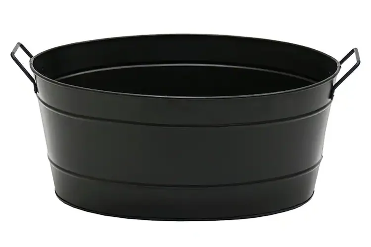 Spacious Black Oval Tub with Lid