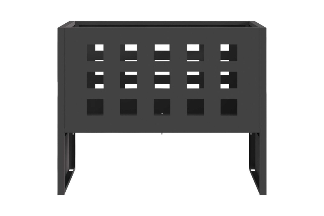 Portable Fire Pit Rectangular 50 x 30 x 40 cm in Black Cold-Rolled Steel