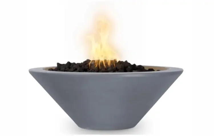 36-Inch Cazo Gas Fire Bowl Grey