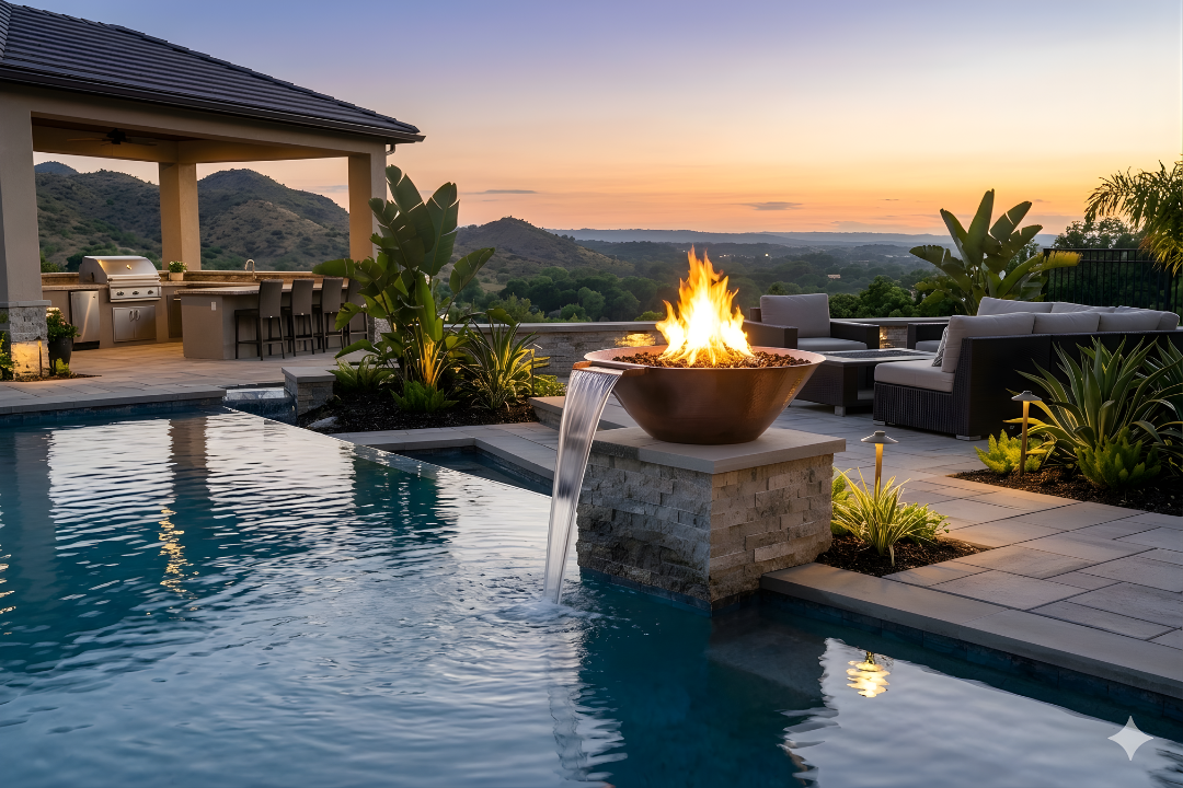 The Outdoor Plus 31" Remi Hammered Patina Copper – Fire & Water Bowl