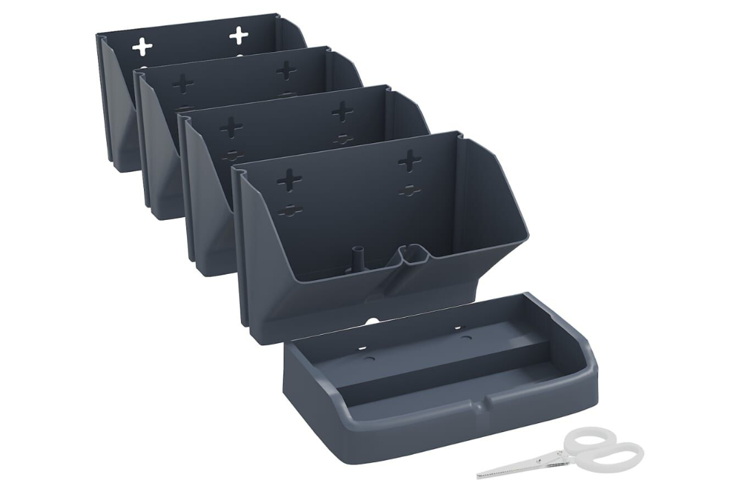Practical Vertical Patio Plant Set 4pcs Anthracite