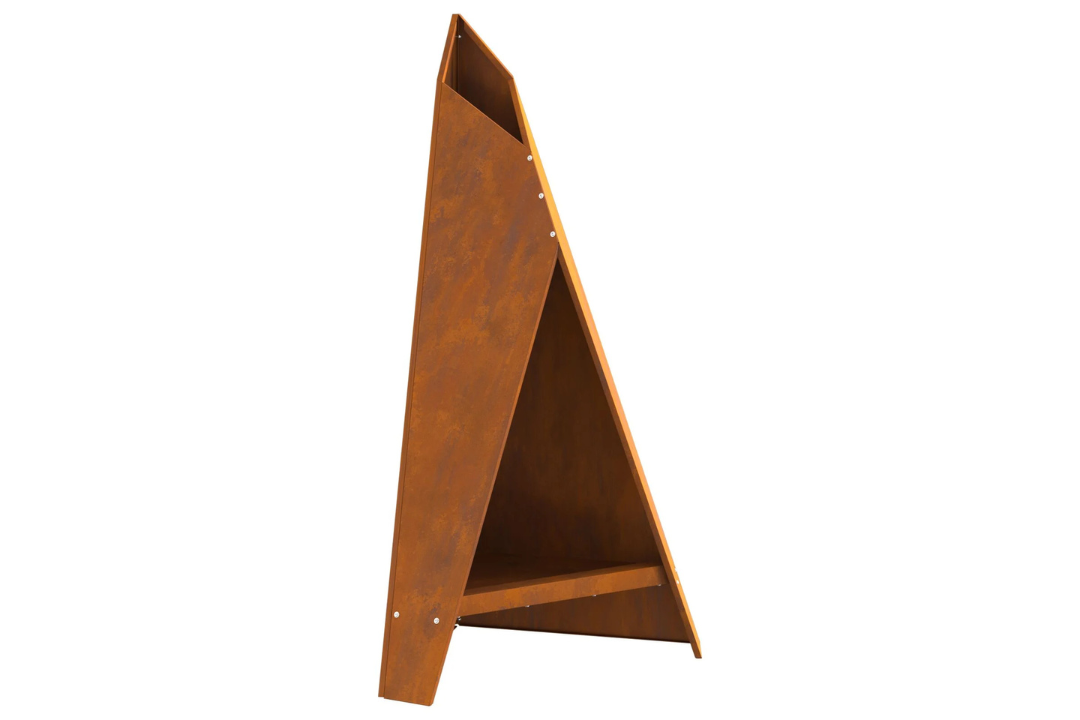 Fire Pit Pyramid 58 x 36 x 100 cm in Rusty Brown