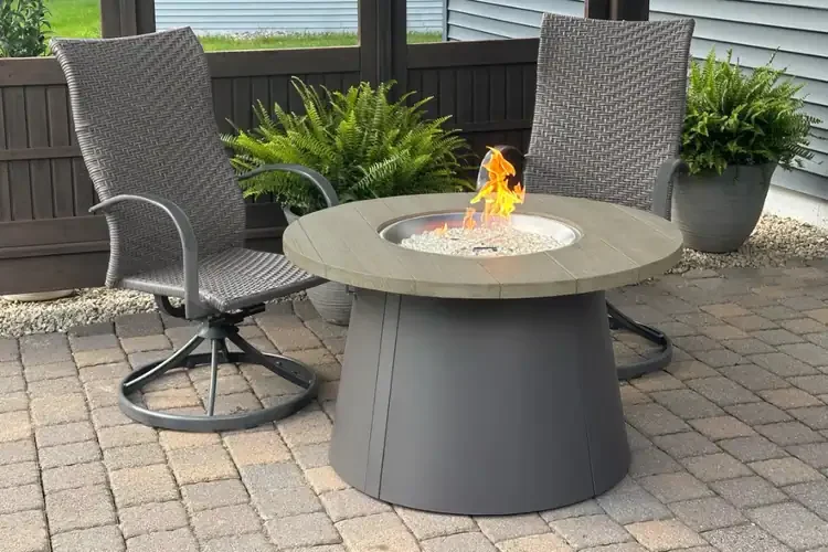 Cirvalo Smokey Oak 42" Round Gas Fire Pit Table