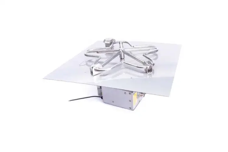 HPC Square Flat Fire Pit Insert Electronic Ignition