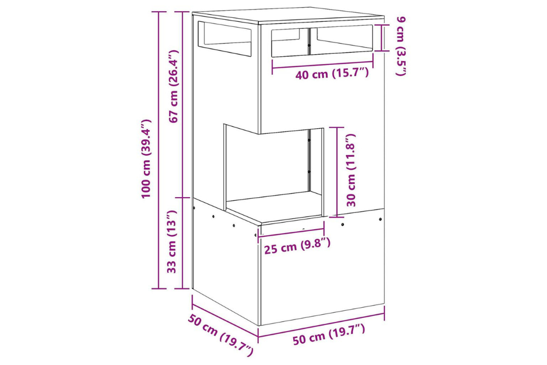 Fire Pit 50 x 50 x 100 cm Steel in Black Cold-Rolled Steel Specifications