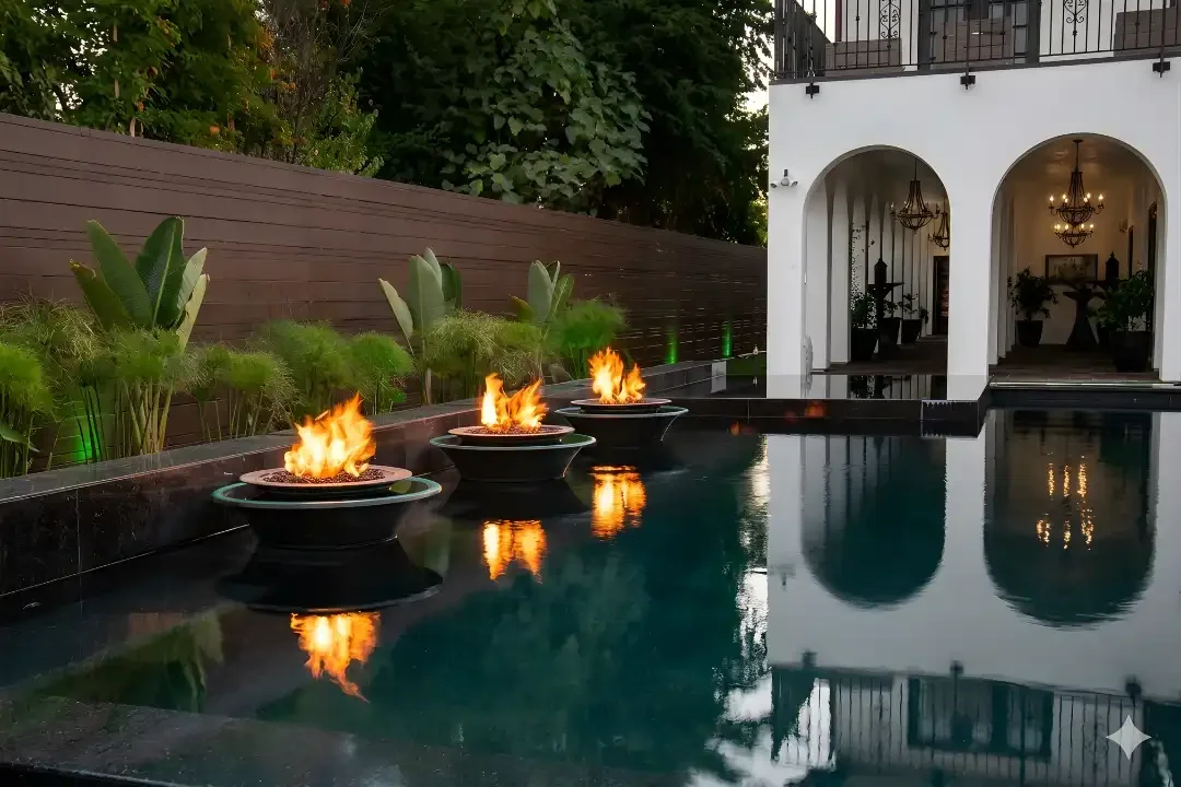 The Outdoor Plus 30" Cazo Fire & Water Bowl ® Copper 360° Spill