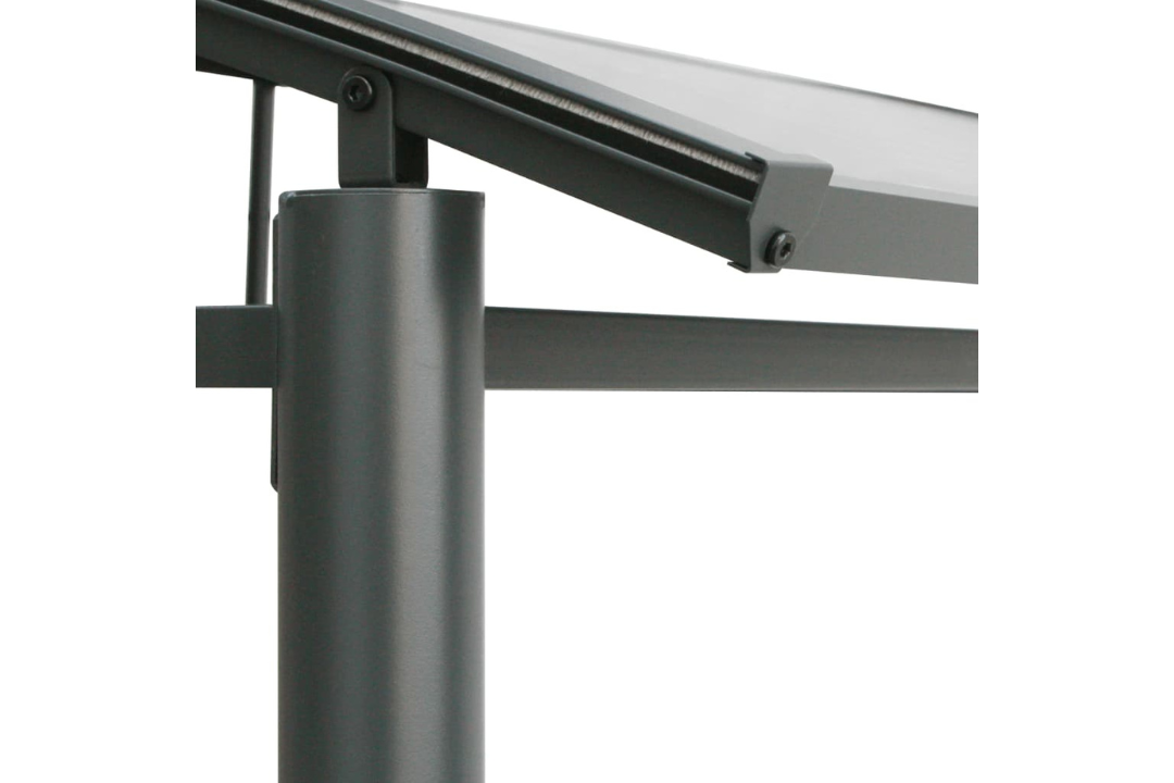 BBQ Gazebo with Side Shelves Anthracite Steel with PC Board Roof